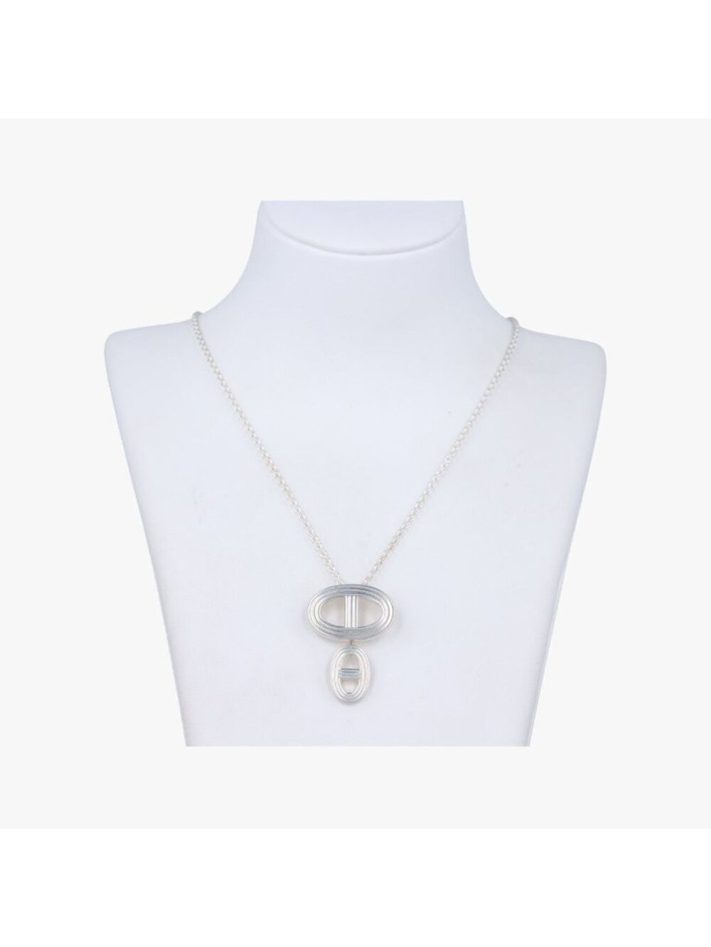 Hermes Chaine D'ancre 24 Silver Necklace